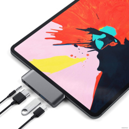 Адаптер Satechi Aluminum Type-C Mobile Pro Hub Adapter для new iPad Pro с разъемом Type-C и других планшетов с разъемом Type-C. Цвет серый космос. (ST-TCMPHM)