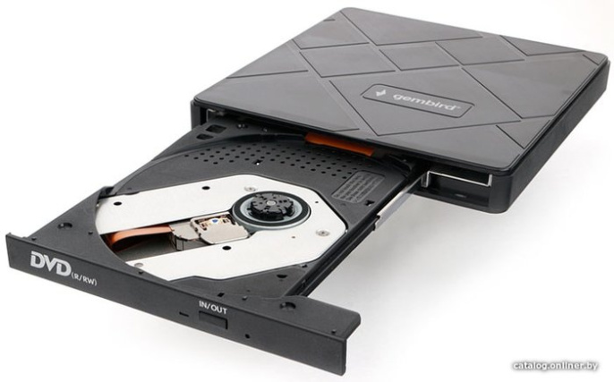 USB 3.0 Gembird DVD±RW DVD-USB-04 пластик, со встроенным кардридером и хабом черный