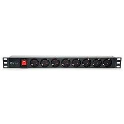 5bites PDU819P-08 Блок розеток 8S / PVC / SWITCH / 1U / 19"