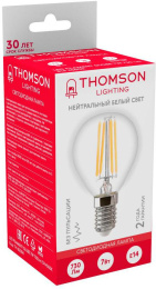 Лампа филаментная Thomson E14,  шар, 7Вт, TH-B2084, одна шт.