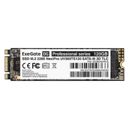 Накопитель SSD M.2 2280 SATA 120GB ExeGate NextPro M2UV500TS120 SATA-III, 22x80mm, 3D TLC EX280464RUS