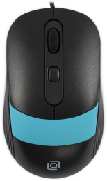 Мышь проводная Oklick 310M, оптическая, USB, 2400dpi, черный и синий [1869099]