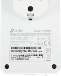 Сетевой адаптер HomePlug AV TP-Link TL-PA7017P KIT AV1000 Gigabit Ethernet упак.:2шт