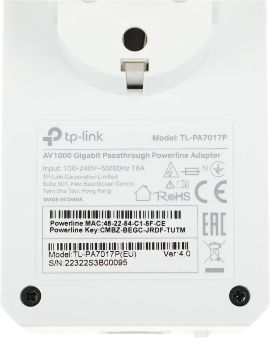 Сетевой адаптер HomePlug AV TP-Link TL-PA7017P KIT AV1000 Gigabit Ethernet упак.:2шт