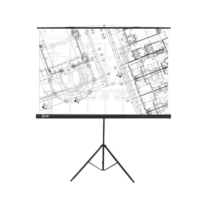 Напольный рулонный экран Cactus Triscreen 1:1, 127x127 см, черный CS-PST-127X127 359019