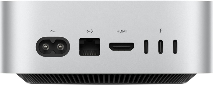 ПК Apple Mac mini A3238 M4 10 core (4.41) 24Gb SSD512Gb 10 core GPU macOS GbitEth WiFi BT серебристый (MCYT4HN/A)