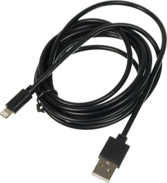 Кабель Digma Lightning (m) -  USB (m),  2м,  2A,  черный [light-2m-blk]
