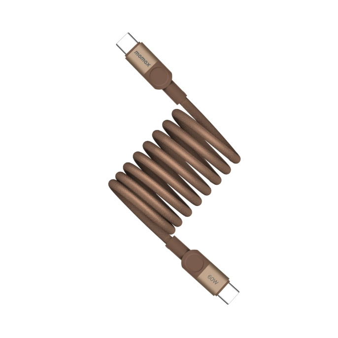 Кабель Momax Mag.Link DC61L2 USB-C-USB-C 60W 2м Sandstone (магнитный, USB 2.0, QC 3.0, материал: нейлон, алюминий, ТПЭ)