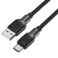 Кабель для зарядки и передачи данных с оплеткой ACEFAST C10-04 USB-A to USB-C silicone braid charging data cable 1.2m - Black AF-C10-04-BK