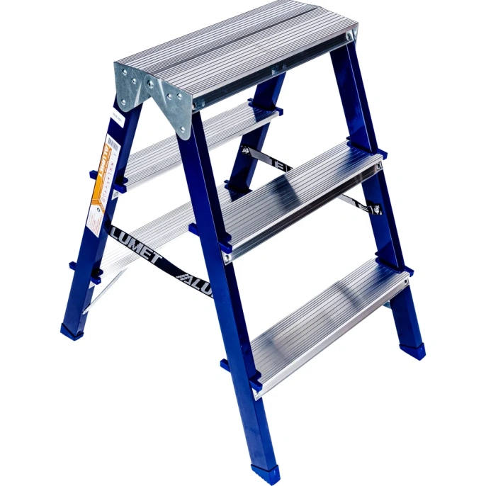 Cтремянка двухсторонняя стальная Алюмет 2х3 ступеней. Серия MD8203