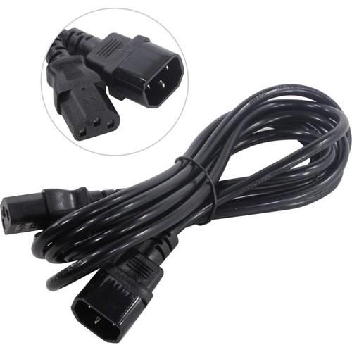 Кабель питания ExeGate Power EC-3P-C13- C14/3x0.75Cu C13- C14, VDE-250V-3*0.75mm2, медь, черный, 10A, 3м EP280628RUS