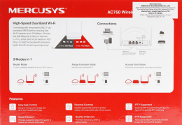 Wi-Fi роутер MERCUSYS MR20,  Wi-Fi 5,  AC750,  2.4/5ГГц, 2 LAN,  белый