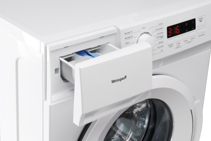 Стиральная машина узкая WEISSGAUFF WM 4106 D, с фронтальной загрузкой, 6кг, 1000об/мин