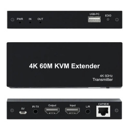 ORIENT VE070, HDMI 2.0 KVM extender Tx+Rx , HDMI+USB+Audio удлинитель до 60 м по витой паре Cat6, HDMI 2.0, 4K@60Hz, HDCP, дополнительный выход HDMI, передача ИК сигнала управления 33336