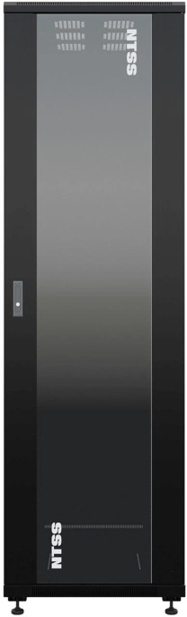 Шкаф серверный NTSS Премиум NTSS-R42U80100GS-BL напольный 42U 800x1000мм пер.дв.стекл металл 900кг черный 910мм 160кг 1987мм IP20 сталь