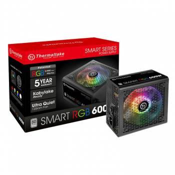 Блок питания Thermaltake Smart RGB 600,  600Вт,  80 PLUS WHITE,  120мм, черный, retail [ps-spr-0600nhsawe-1]