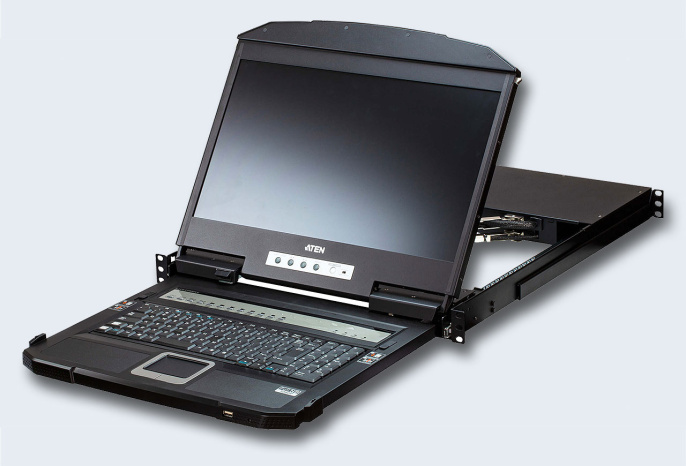 KVM консоль электронный ATEN CL3884NW-ATA-RG 1 user консоль LCD 18.5" 4 cpu USB+HDMI+AUDIO, с KVM-шнурами USB+HDMI+AUDIO 2x1.8м., 1920x1080, 1U 19"