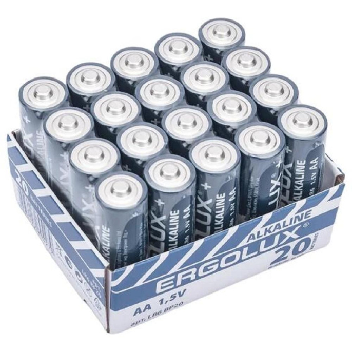 Ergolux Alkaline LR6 BP-20 ПРОМО, LR6 BP20PR, пальчиковая батарейка 1.5В 20 шт. в уп-ке (15980)