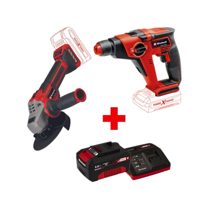 Аккумуляторная УШМ TP-AG 18/125 CE Q Li+ аккумуляторный перфоратор TE-HD 18/12 Li Einhell +L-case+акк 4Ач+ЗУ 3А 4431155SET2