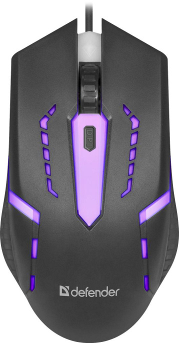 Мышь проводная Defender Hit MB-601, игровая, оптическая, USB, 1200dpi, черный [52601]