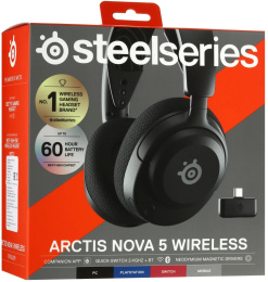 Наушники с микрофоном Steelseries Arctis Nova 5 черный накладные BT/Radio оголовье 61670