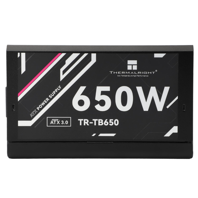 Блок питания 650W/ Power Supply Thermalright, 650W 80+ Bronze ATX, 3.0, Full modular, 1x24 20+4 pin, 2xCPU 8 4+4 pin, 4xPCIe*2 8 6+2 pin, 3xSATA3, 3xMOLEX4pin, Active, 120x120mm, 150x140x86mm, APFC, black (TR-TB650)