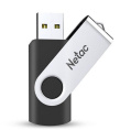 Флешка USB NETAC U505 8ГБ, USB2.0, черный и серебристый [nt03u505n-008g-20bk]
