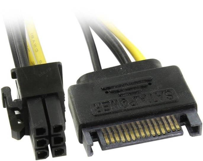 Переходник питания для видеокарт Orient C512 1SATA M- 6pin