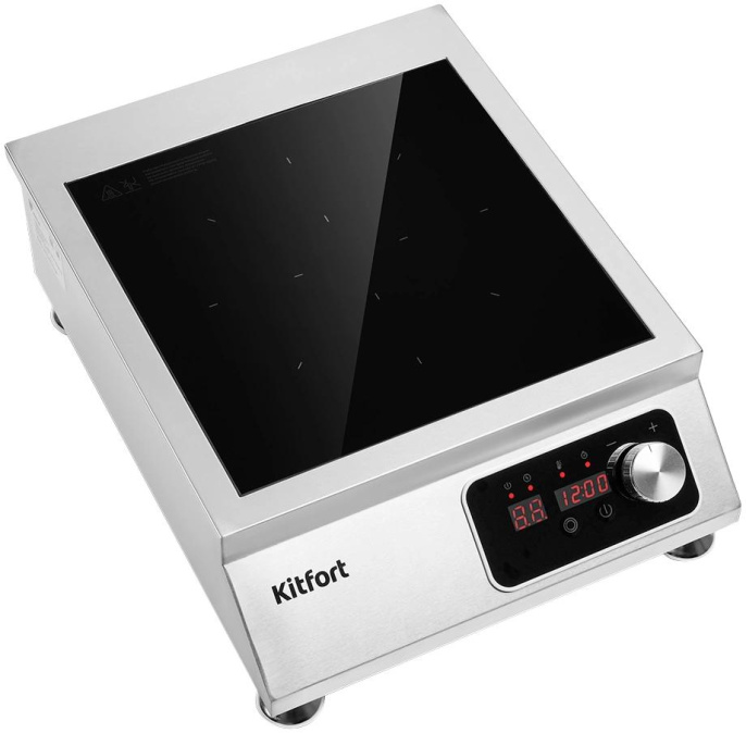 Настольная плита индукционная KitFort КТ-143, стеклокерамика, серебристый