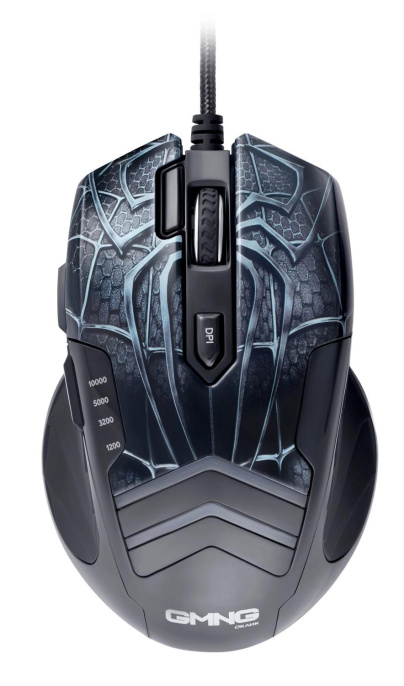 Мышь проводная GMNG XM007, игровая, оптическая, USB, 10000dpi, черный и серый