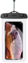 Чехол водонепроницаемый UGREEN LP186 (60959) Waterproof Phone Pouch для телефона. Цвет: черный/прозрачный
