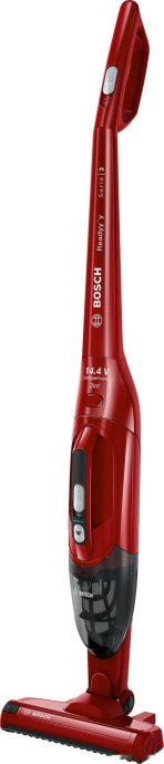 Пылесос Bosch BBHF214R вертикальный 2 в 1, пылесборник: контейнер, регулировка мощности: на ручке 2 уровня , фильтр тонкой очистки, турбощётка/электрощётка, Li-ion, время работы от аккумулятора: 40