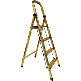 Стремянка алюминиевая LWI "Комфорт" 4 ступени, GOLD LWI-К04GOLD