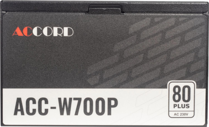 Блок питания Accord ACC-W700P,  700Вт,  80 PLUS WHITE,  120мм, черный, retail