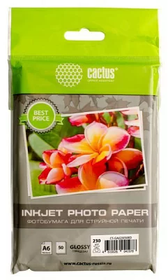 Cactus CS-GA623050ED (A6 50 листов 230 г/м2) бумага глянцевая