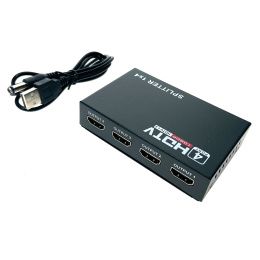 Разветвитель HDMI 1x4 Espada EDH12 с усилителем до 30м v1.4 поддержка 3D + б.п.