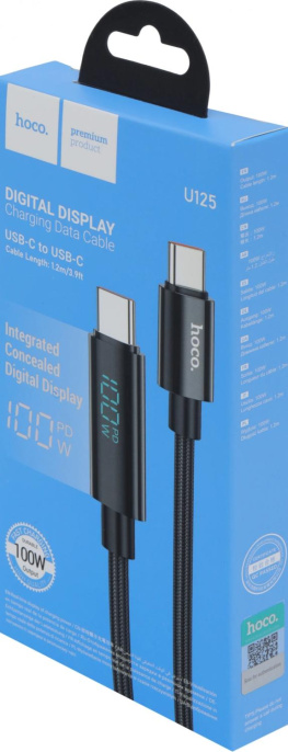 Кабель Hoco U125 USB Type-C m -USB Type-C m 1.2м черный