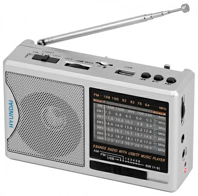 Радиоприёмник Hyundai H-PSR160 (FM/AM USB microSD 3xAA фонарь)
