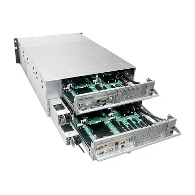 Платформа системного блока AIC HA401-VG_XP1-A401VG02 HA401-VG, 4U 24-bay storage server,24x SATA/SAS hot-swap 3.5"/2.5" universal bay, 2x canister,4x9mm 2.5" internal bay, 12G expander board with 2x SFF- 8643, 2x SFF 8644, 1300W 1+1 redundant power supply