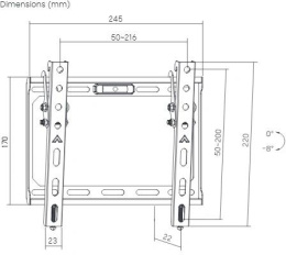 Кронштейн для телевизора ULTRAMOUNTS UM847, 13-43", настенный, наклон,  черный