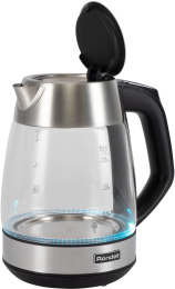 Чайник электрический Rondell RDE-1004, 1.7л, стекло/металл