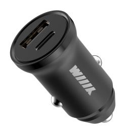Автомобильное зарядное устройство Wiiix UCC-7-2-11, USB-C + USB-A, 3.1A, черный