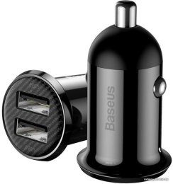 Автомобильное зарядное Baseus CCALLP-01 Grain Pro Car Charger 2 USB 4.8A Black 4.8 А, 2хUSB, 12-24 В, без кабеля в комплекте