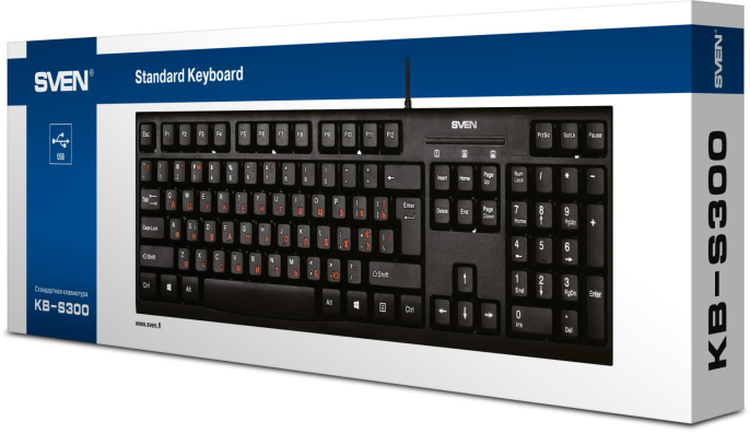 Клавиатура SVEN KB-S300 чёрная 104кл. SV-015756