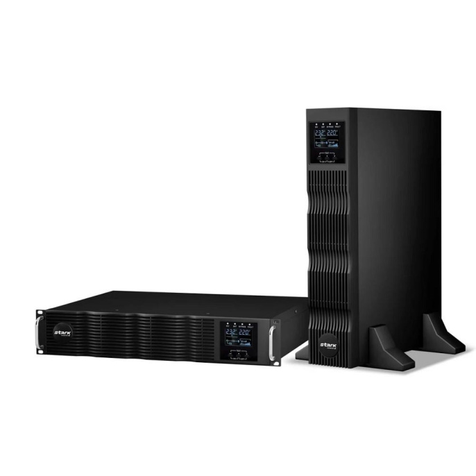 STARK SC 1000 ONLINE ONE RT ИБП 1000 ВА/1000 Вт {Online, Rack/Tower, 110-300В, 4xC13, Smart-slot, USB, RS232, EPO, БЕЗ АКБ - внешние батареи 3 шт от 4.5Ач до 240 Ач}