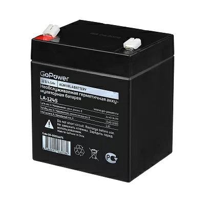 Аккумулятор свинцово-кислотный GoPower LA-1245 12V 4.5Ah (1/10) 00-00016675