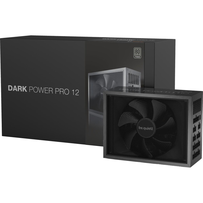 Блоки питания Power Supply be quiet! DARK POWER PRO 12 1200W, 1200W 80+ Titanium ATX, 2.51, Full-modular, 1x24 20+4 pin 600mm, 1xCPU 4+4 pin 700mm, 10xPCIe 6+2 pin 600mm, 16xSATA3 600mm, 8xMOLEX4pin 500mm, Active, 135x135mm, 200x150x86mm, APFC, OVP, UVP