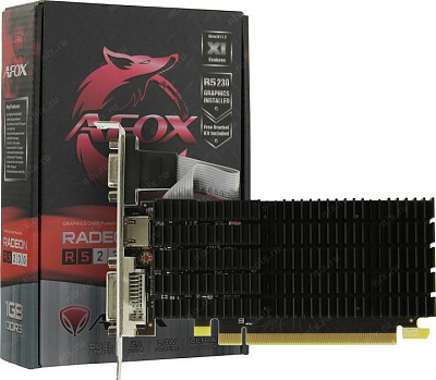Видеокарта 1Gb PCI-E GDDR3 AFOX AFR5230-1024D3L9-V2 (RTL) D-Sub+DVI+HDMI RADEON R5 230