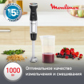 Блендер Moulinex DD67L810,  погружной,  серебристый/черный