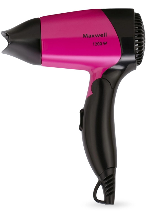 Фен Maxwell MW-2007, 1200Вт, черный и малиновый